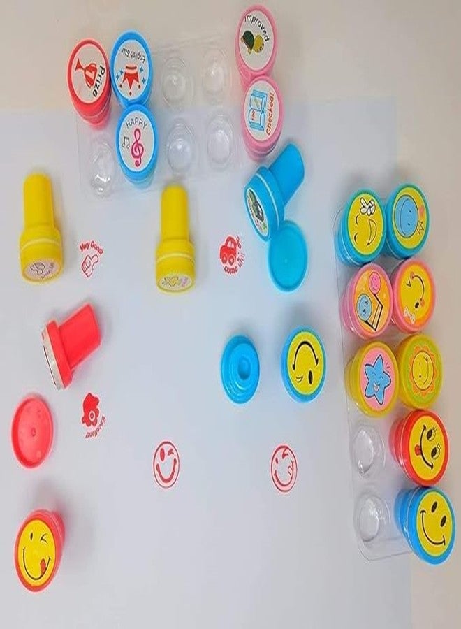 PEACORA10Pc Stamps for Kids- Fancy Stationery Items for Kids Motivation and Reward, Emoji Stamps for Kids, Smiley Emoji Stamps Set for Kids Teachers (Multicolors) - Image 3